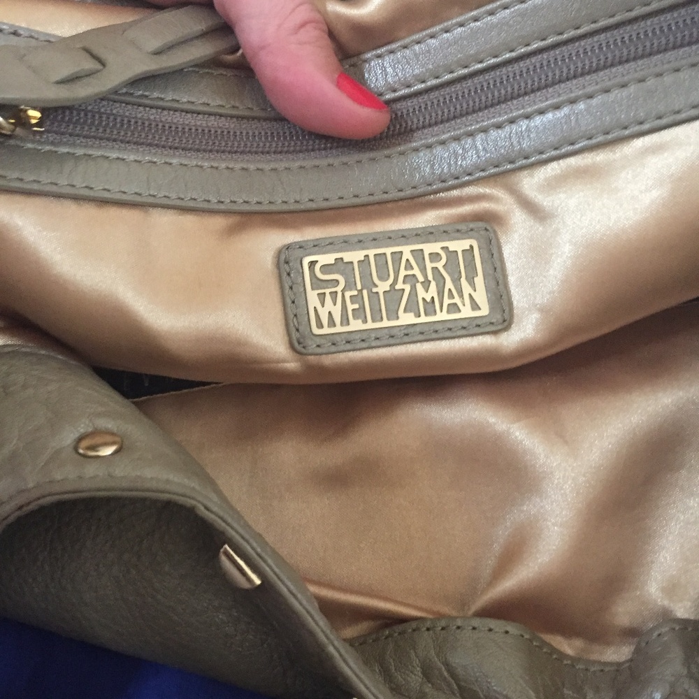 Stuart Weitzman Silver Stud Purse With Tassels - image 3